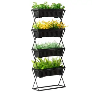 Vertical Garden Planter 4 Tiers Vertical Raised Garden Bed Outdoor And Indoor With 4 Drainage Holes