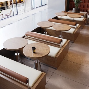 Divani in Legno Massello per Caffetterie e Set di Tavoli e Sedie in Acciaio Inox su Misura per Ristoranti e Bar - Product Image 2