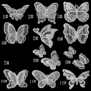 Applique papillon miniature en dentelle brodée, <span class=keywords><strong>organza</strong></span> écologique à ailes flottantes, motif animal tridimensionnel, variété de couleurs - Product Image 6
