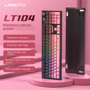 Wolf Road LT104 Teclado mecánico RGB personalizado Inalámbrico 2,4g para Bluetooth Gradiente de tres modos Lado grabado para computadora portátil - Product Image 1
