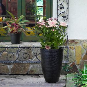 Grands pots de fleurs en forme de cône pour l'extérieur, jardin, pots de fleurs en plastique de grande taille, décorations de pots de fleurs d'intérieur pour les plantes vertes - Product Image 3