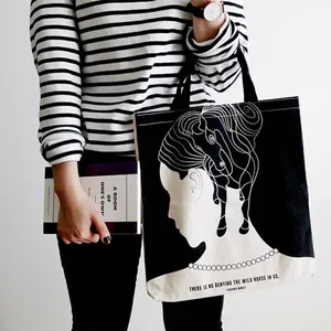 Wholesale Eco-Friendly Reusable Foldable Cotton Shopping Plain Blank Canvas Tote Bag With Custom Printed Logo - Product Image 6