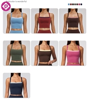 Débardeur de sport et yoga pour femme, haute qualité, avec logo personnalisé, color block et dos croisé