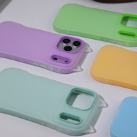 Coque de téléphone portable en silicone souple avec oreilles de chat Jelly Cat, antichoc en TPU, pour iPhone 17 16 15 14 13 12 Pro Max – Vente en gros