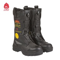 Bottes de pompier en cuir résistantes au feu et ignifuges avec embout en acier
