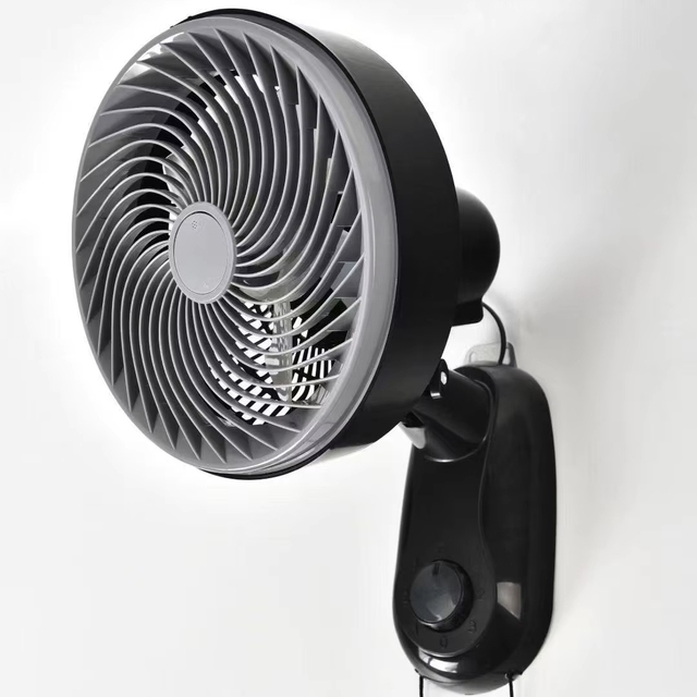 Electric Compact 9 Inch Wall-Mounted Fan Digital Control Wide Oscillation High Velocity Remote Control Quiet Operation Plastic
