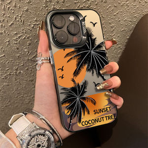 เคสโทรศัพท์มือถือแบบนิ่ม TPU ลายต้นมะพร้าวยามพระอาทิตย์ตกดิน <span class=keywords><strong>ราคา</strong></span>ขายส่ง รับทำตามแบบ พร้อมสกรีนโลโก้ สำหรับ <span class=keywords><strong>iPhone</strong></span> 17 16 15 <span class=keywords><strong>14</strong></span> 13 12 <span class=keywords><strong>ProMax</strong></span> Plus - Product Image 1