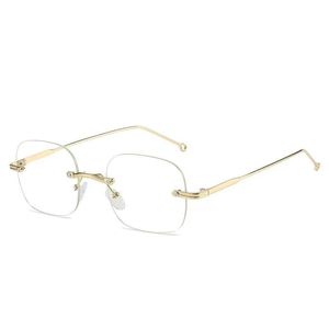 Gafas Ópticas Plateadas Sin Montura, Lentes Transparentes Cr39, Montura Mediana, Diseño Unisex - Product Image 2