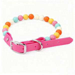 Ichiraku <b>Dog</b> <b>Collar</b> Custom DIY <b>Beaded</b> Waterproof Pink Adjustable All Seasons Pet Accessory - Product Image 1
