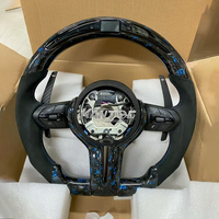 Volant de sport M en carbone forgé à LED à fond plat personnalisé pour BMW F10 F20 F30 F32 F36 M3 F80 M4 F82 M2 F87 M5 F90 E90 E92 E93