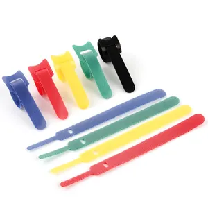 10PCS Releasable Cable Ties Colored Plastics Reusable ties Nylon Loop Wrap Zip Bundle Tie Multicolor T-type Wire Straps