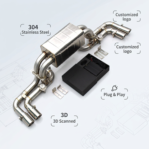 Système d'échappement sport à soupapes OEM Boska pour Ferrari 360/F360 3.6L Modena/Spider 2003-2005, section arrière avec silencieux à son actif - Product Image 1
