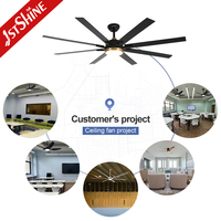1stshine LED Ventilateur de Plafond 65 Pouces Industriel 3 Couleurs Led Light Grand Ventilateur de Plafond avec Smart APP Control