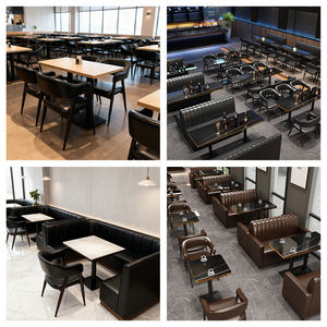 रेस्तरां फर्नीचर कैफे बार टेबल चेयर संयोजन आधुनिक धातु + पु चमड़े के अनुकूल टिकाऊ वाणिज्यिक होटल डाइनिंग सेट - Product Image 2