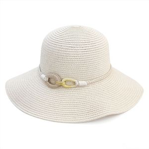 Chapeaux de paille Panama HZM-26217 à large bord pour femme, avec bandes colorées, pour l'été, la plage, les fêtes et les voyages - Product Image 4