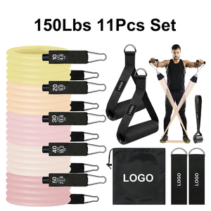 Champagne Color 11pcs Resistance <b>Bands</b> Set Premium Latex <b>Workout</b> <b>Bands</b> Fitness Equipment Private Label - Product Image 1