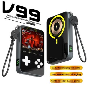Batterie Externe Console de Jeu V99 Magnétique Sans Fil à Charge Rapide Lithium Polymère 1500 Jeux Classiques Disponibles à Jouer Gratuitement - Product Image 5
