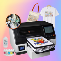 Aangepaste automatische desktop industriële geprinte opdrachtprinters A3 digitale DTG inkjet printmachine computer touchscreen 2 koppen