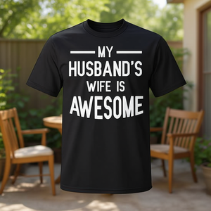 Camiseta informal para mujer con estampado de My Husband's Wife Is Awesome - Product Image 3