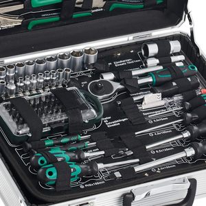 Juego de Herramientas de Acero al Cromo Vanadio de 124 Piezas, con Trinquete de 3/8'', Probador de Voltaje y Estuche de Aluminio para Reparaciones Domésticas y Mantenimiento Automotriz - Product Image 2