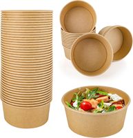 Bols à salade en papier jetables avec couvercle, contenants alimentaires à emporter pour les aliments chauds/froids