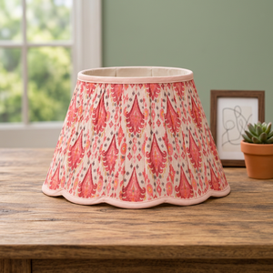 Abat-jour en lin Khadi de qualité supérieure à motif floral |   Abat-jour en tissu plissé fait main |   Table décorative, couvercle de lampe de sol - Product Image 3