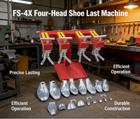 Machine à coudre les semelles à quatre têtes FS-4X, équipement de formage supérieur de 20 kg, certifiée CE, prix usine, garantie 1 an