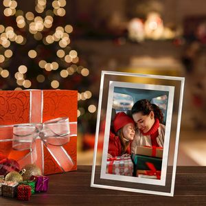 Modern Glass Photo <b>Frame</b> Rectangle Durable Silver Finish for Home Decor - Product Image 4