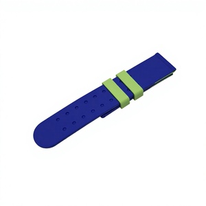 Green and Blue Silicone Rubber <b>Watch</b> Strap Quick Release Buckle Breathable Waterproof Band for Diving Sports <b>Watch</b> - Product Image 2