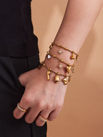 H2 Jewelry – Breloque Cœur Ours Cartoon au Design Unique, en Acier Inoxydable Plaqué Or 18K, Tendance pour Femme, Certifiée par un tiers