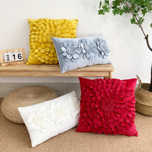 Innermor oro giallo senape <span class=keywords><strong>rosa</strong></span> blush collection autunno <span class=keywords><strong>rosa</strong></span> rosso floreale 3D fiore diserbo decorazione federa di lusso - Product Image 2