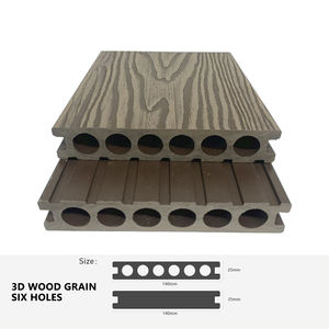 Platelage extérieur en composite gaufré 3D WPC Trou rond creux Planches de terrasse en WPC sans écart - Product Image 2