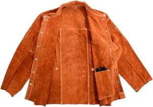 Cuir de vachette de qualité supérieure en tissu de coton veste de travail de soudage sécurité industrielle résistant aux radiations antistatiques - Product Image 6