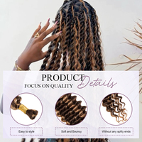 BLT Nouvelle Arrivée P4/27 Ombre Bouclée Cheveux Humains en Vrac Ondulés Profonds Professionnel pour Tressage Bohème Sans Nœuds