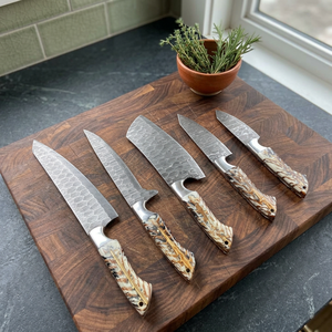High Quality 5 PCS Professional <b>Kitchen</b> <b>Knife</b> Set With Damascus Steel Blade and Custom Handle <b>Kitchen</b> <b>Knife</b> Set For Hot Sale - Product Image 2