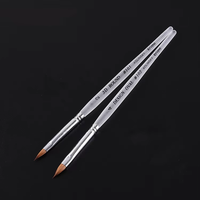 Pinceau professionnel pour la peinture d'art des ongles en poils de sable de Kolinsky de qualité supérieure, rond et ovale, manche en acrylique transparent, stylo pour l'art des ongles