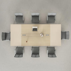 QianYang QYZ-25 - Juego de Mesa y Sillas de Conferencia Modernas y Sencillas de 2.8 m de Largo para Uso en Oficina - Product Image 1