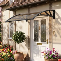 Auvent de terrasse en polycarbonate alvéolaire anti-UV avec support ABS, protection solaire, vente en gros