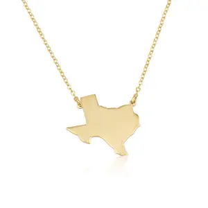 Collares de joyería Para Mujer, collar con mapa de los Estados de Texas