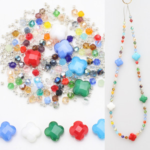 Gefacetted glazen klaverkraal mix, bicone kristallen kralen, zaadkraaltjes, pakket voor DIY telefoonbandje, armband, ketting, sieraden - Product Image 2