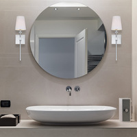 Lampe murale en laiton, placage d'or, support de lampe E27, lampe de salle de bains