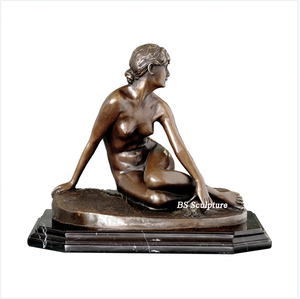 Decorazione da giardino a grandezza naturale bronzo africano acrobatica statua della ragazza per la vendita - Product Image 6