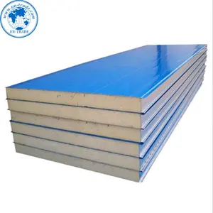 50mm -200mm aluminum pu polyurethane metal isolation sheet sandwich panel price