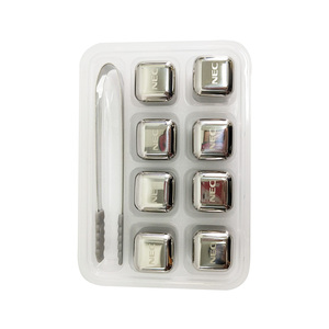 Venta al por mayor de acero inoxidable whisky fresco enfriador de lujo piedra de hielo <span class=keywords><strong>espejo</strong></span> pulido <span class=keywords><strong>cubo</strong></span> de hielo con logotipo láser - Product Image 3