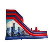 Château gonflable commercial géant avec toboggan, château de saut à vendre en gros, château gonflable super-héros, toboggan gonflable sec pour enfants
