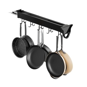 Clothing Organizer Pull Out Rack Aluminum Alloy Single Tier Hanging <b>Wardrobe</b> Bag Hook Storage Solution - Product Image 4
