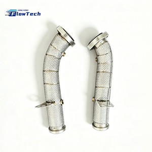 ท่อระบายความร้อนสำหรับรถแข่ง Mercedes AMG M276 W205 C43 3.0T 304สเตนเลสสตีลพร้อมเกราะกันความร้อน - Product Image 1