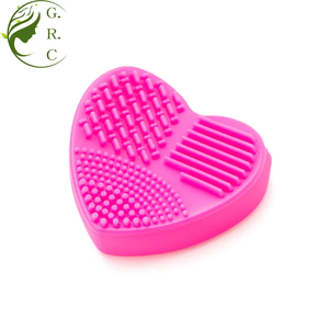 Cœur vert Silicone <span class=keywords><strong>pinceaux</strong></span> de <span class=keywords><strong>maquillage</strong></span> Facial épurateur outils de nettoyage savon shampooing nettoyage brosse de <span class=keywords><strong>maquillage</strong></span> tapis de nettoyage - Product Image 3