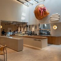 Comptoir de café, vitrine de boulangerie, design d'intérieur de café, boutique de pâtisserie, boutique de desserts, boulangerie, comptoir d'exposition commercial