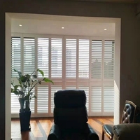 Anyhoo Usine Personnalisable Taille Étanche Réglable Persiennes Plantation Volets pour Maison Hôtel Basswood Horizontal